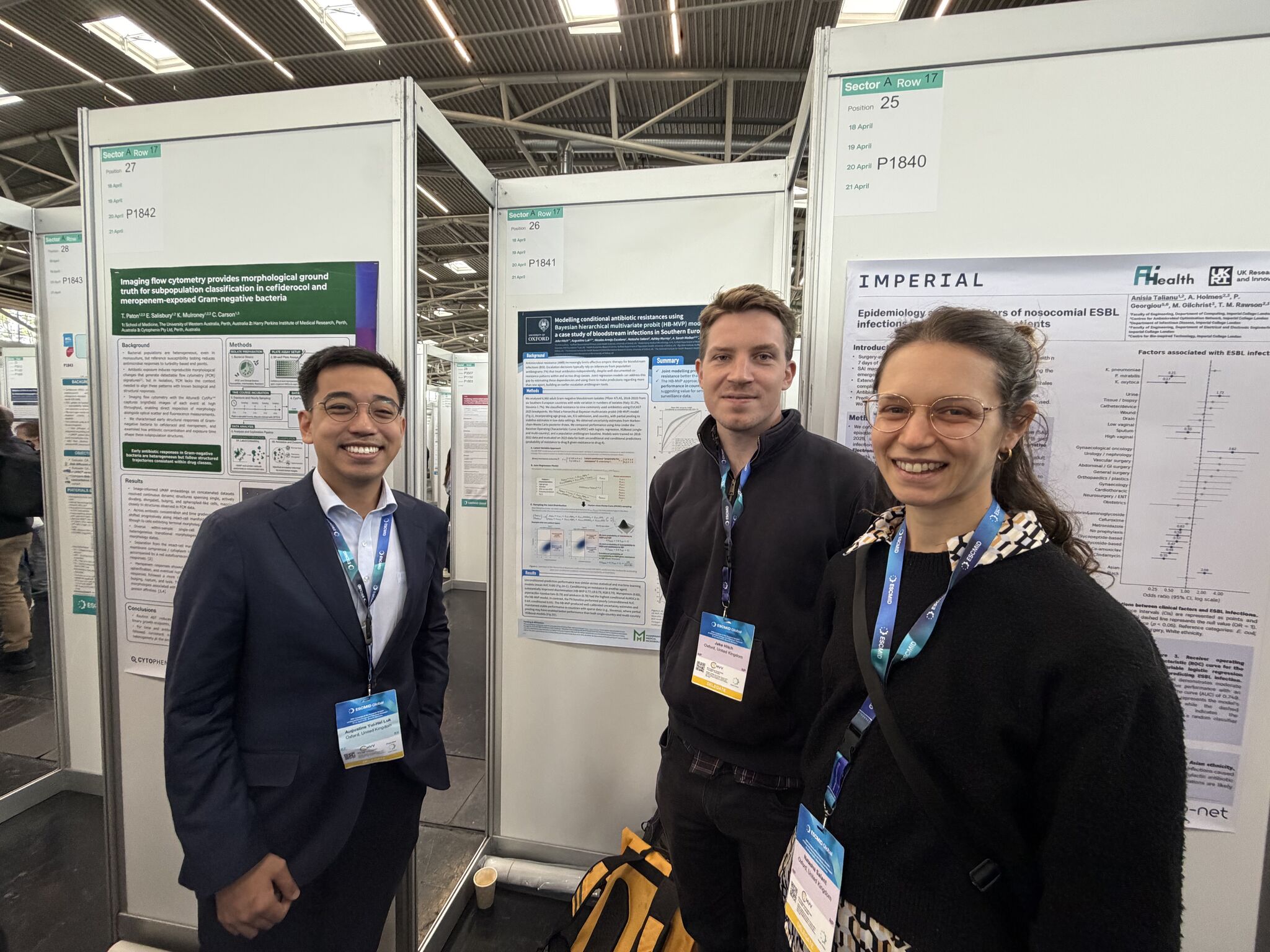 A Data Challenge team presenting their poster at ESCMID Global 2026