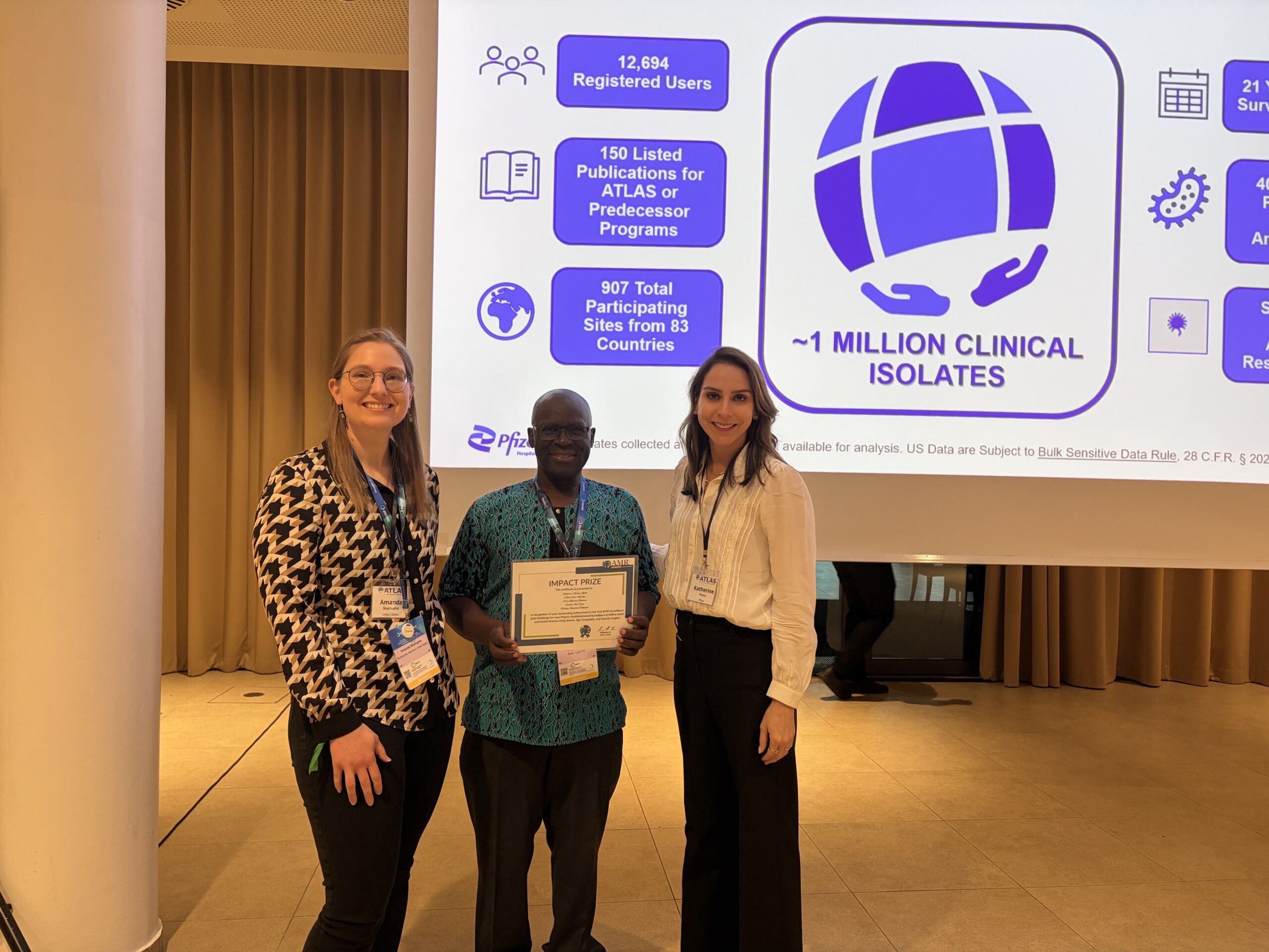 AMR Data Challenge awardees receiving their awards at ESCMID Global 2026